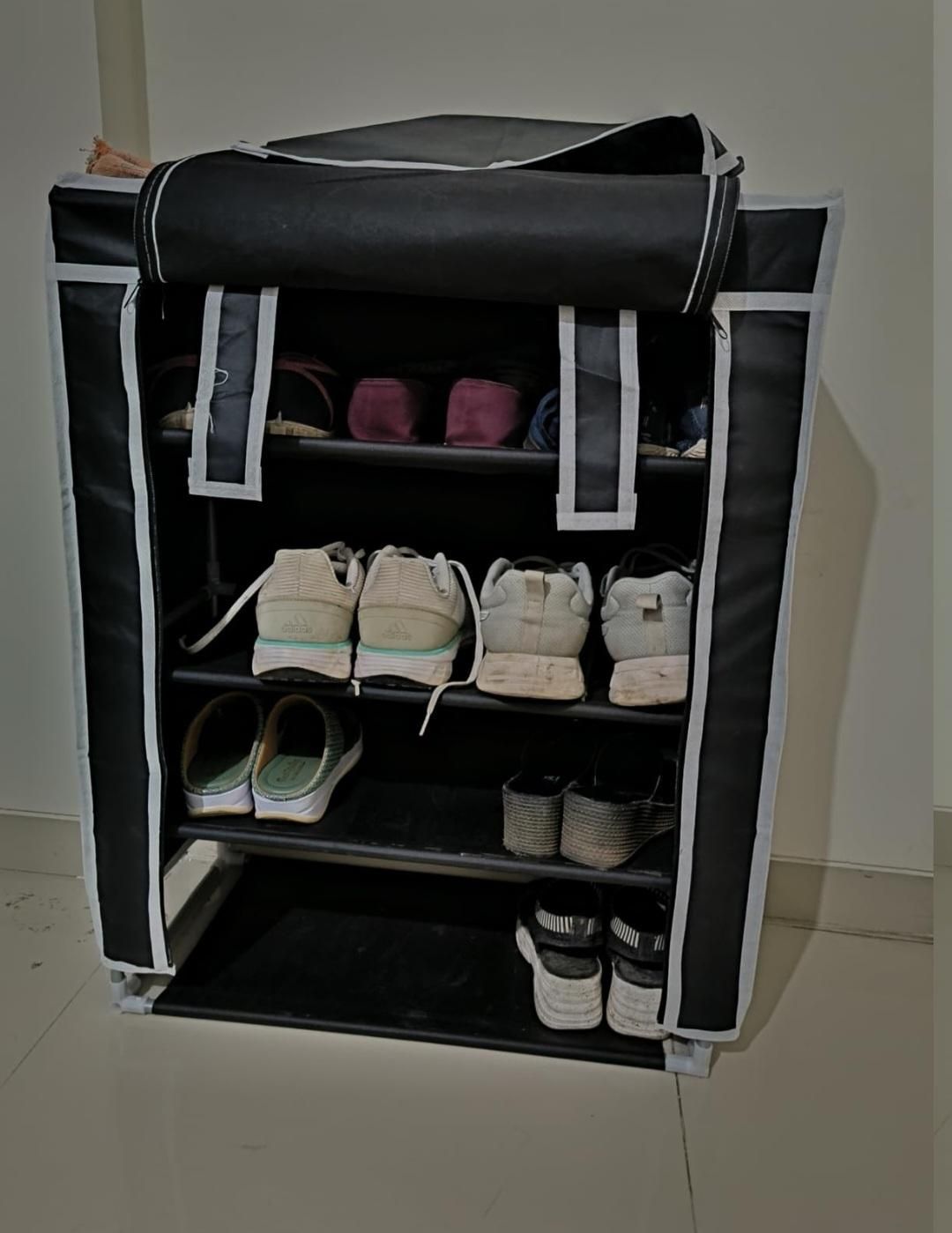 4 Rack Collapsible Wardrobe Cabinet and Shoe Rack